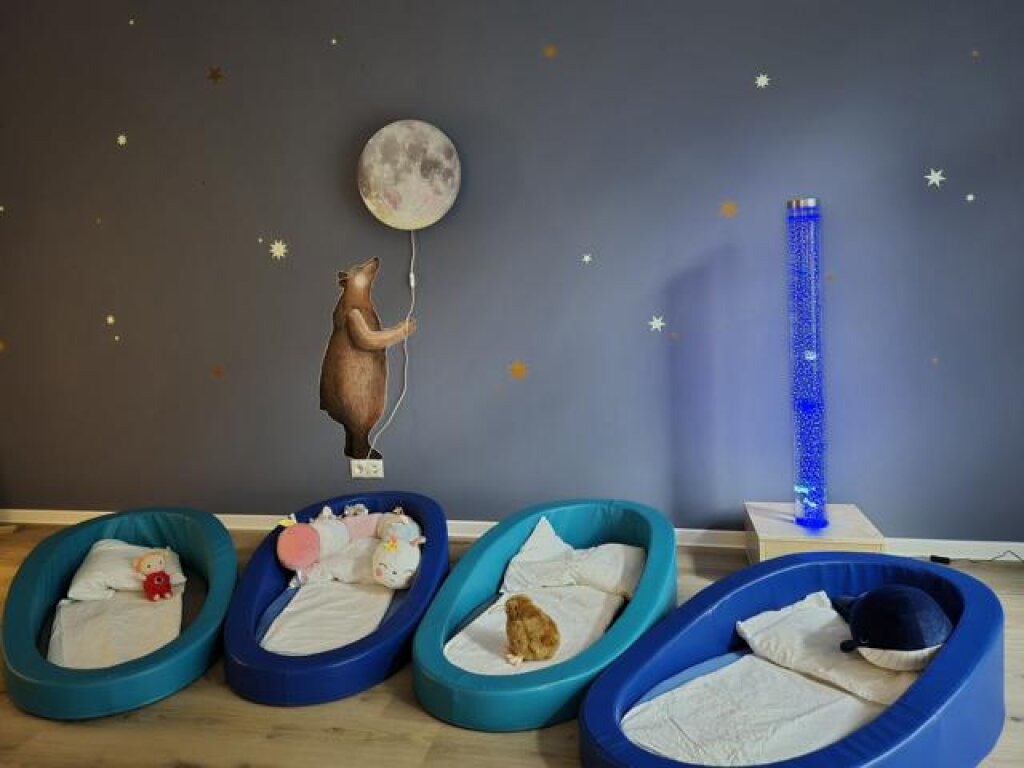 Schlafmöglichkeiten für Kinder in der AWO Kita Kiwittsmoor.